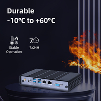 HelorPC sin ventilador MINI PC Intel Atom E3940 2 RS232 COM VGA DP1.4 MINI PCIE Industrial sin ventilador Mini ordenador PC para la industria