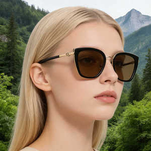Gafas de sol polarizadas Karl Lagerfeld Cat Eye para mujer UV400, montura negra, lentes TAC, parasoles de clase 2, estilo para exteriores - Product Image 5
