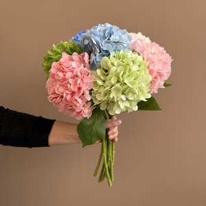 Aimili <strong>Artificial</strong> <strong>Hydrangea</strong> 49cm High Quality Real Touch <strong>Hydrangea</strong> Soft PE Lifelike Single Stem <strong>Artificial</strong> Flower - Product Image 1