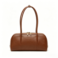 Sac à main bandoulière en cuir grainé pour femme, sac Boston personnalisé à double fermeture éclair, sac à bandoulière de luxe pour filles