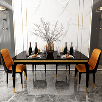 Personnalisation Table à Manger Rectangulaire de Luxe Vintage Style Italien pour Villa, Fauteuils Inclus, pour 6 Chaises