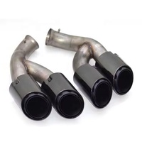 Double embouts d'échappement de voiture Modification Embouts d'échappement Dernière gorge de queue d'échappement en acier inoxydable noir pour Porsche Cayenne