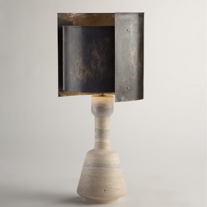 Travertine Table Lamp With Metal Shade E27 Led Light Home <b>Decor</b> <b>Lighting</b> For Living Room Bedroom Hotel Lobby - Product Image 1