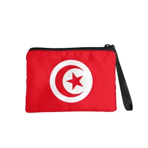 Pochette zippée personnalisée avec drapeau de la <span class=keywords><strong>Tunisie</strong></span>, sac à main, porte-monnaie, sac portable pour femmes et hommes, cadeau à bas prix, vente en gros d'usine - Product Image 2