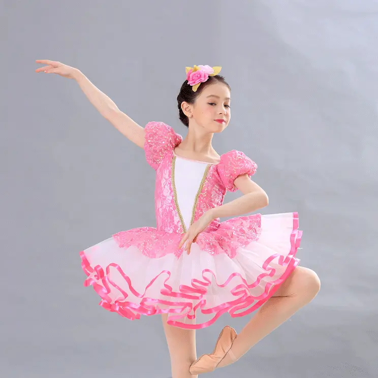 Vestido de balé com saias DL367, roupa de bailarina para meninas, roupa infantil de dança de balé, roupa para crianças pequenas, roupa de dança de meninas