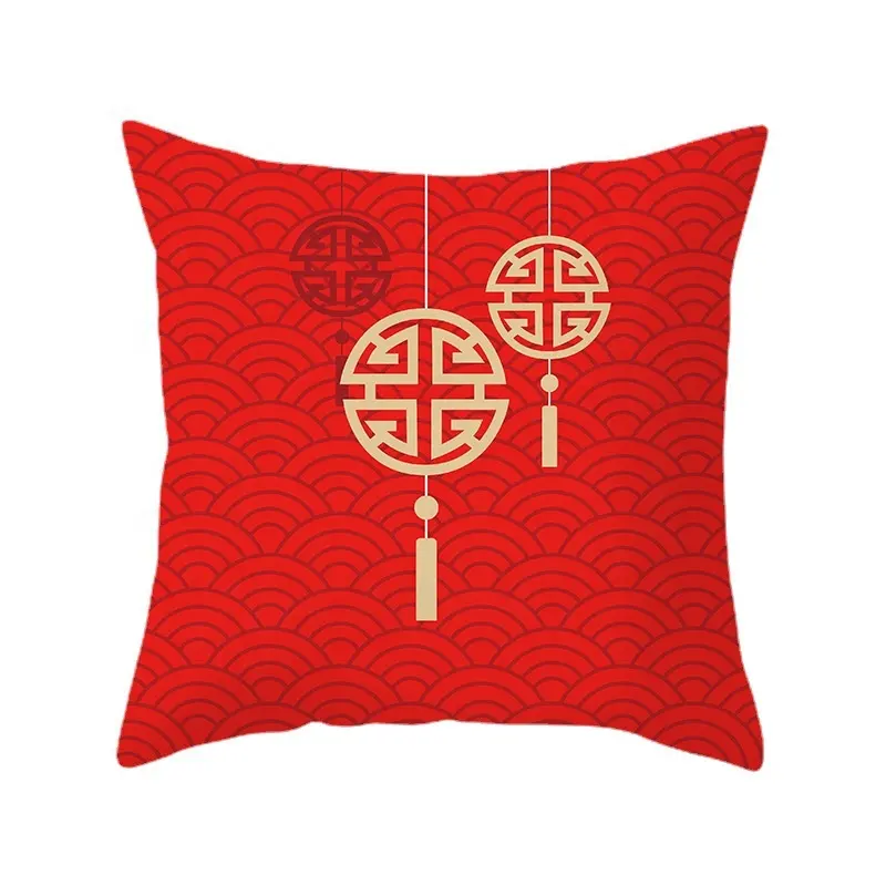أغطية وسائد مناسبة للاحتفال بالعام الصيني الجديدة، أغطية وسائد بسحاب مخفي لغرفة المعيشة أو الأريكة أو غرفة النوم
