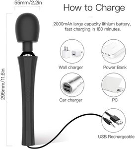 متجر الجنس سيليكون الإناث الكبار الجسم مدلك البظر هزاز قوي محمول باليد اليابان AV الجنس لعبة تدليك عصا - Product Image 3