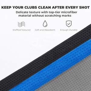 Serviette de <span class=keywords><strong>golf</strong></span> brodée de qualité supérieure, portable, en microfibre, motif gaufré, 16 x 24 pouces, pliable en trois parties - Product Image 2