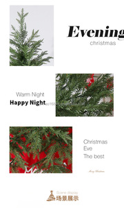 Chất lượng cao hỗn hợp PE + PVC tự động Cây giáng sinh đồ trang trí nhà Trung tâm hiển thị với kim loại đứng qua biên giới sản phẩm - Product Image 6