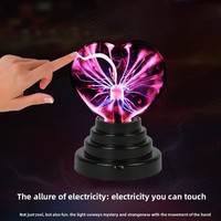 Lampe sphérique électrostatique USB en forme de cœur, boule de foudre, petite veilleuse LED avec batterie intégrée, design moderne