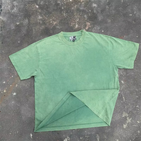 T-shirt Homme Style Urbain Rétro Délavé au Soleil, Effet Acide, Vintage Personnalisé, 100% Coton Léger Tricoté, Effet Vieilli