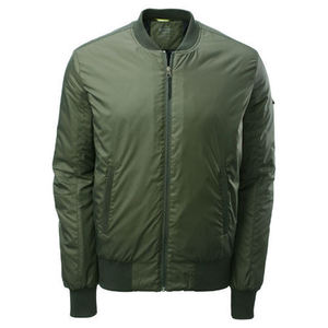 Chaqueta cortavientos con cremallera completa para hombre con estilo con mangas largas impermeable y transpirable relleno de algodón para la temporada de otoño - Product Image 1