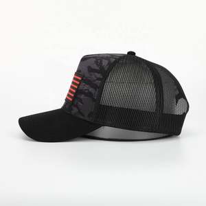 OEM Custom High Quality Rubber Patch Logo Sports Gorras Trendy Camo Polyester Mesh Trucker Cap Wholesale 5 Panel Mens <b>Dad</b> <b>Hat</b> - Product Image 3