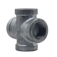 Prix usine haute qualité galvanisé malléable fer noir croix 4 voies raccord de tuyau matériel de plomberie dans l'eau gaz lutte contre l'incendie