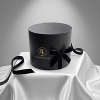 Boîte cadeau cylindrique noire mate personnalisée avec ruban en velours pour cadeaux de luxe et emballage de vente au détail, vente en gros en vrac