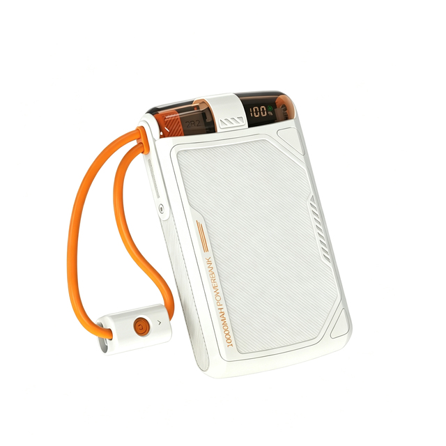 Portable Power Bank Built-in Cables 10000mAh,Travel Essentials Phone Charger Compact External Battery Pack for Smart Phones