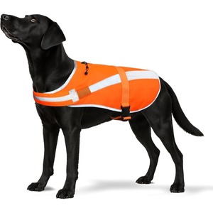 Chaleco Reflectante para Perros de Caza, Color Naranja Llama, Alta Visibilidad, con Campana Desmontable y Ajustable - Product Image 1