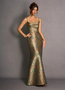 Vestido Largo sin Mangas con Hombros Descubiertos, Elegante y Sofisticado, Ajustado al Cuerpo, para Fiesta, Noche, Verano, Formal y a la Moda - Product Image 5