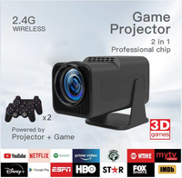 Projecteur intelligent F600 + manettes de jeu, combo 2 en 1, projecteur de jeu, Wifi 2.4G+5G, téléchargement d'applications, projecteur mini portable 4k pour la maison