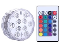 Lumière LED submersible étanche à piles avec télécommande, en cuivre, certifiée IP68, pour usage extérieur et intérieur, fête d'Halloween, mariage