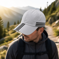 Gorra Deportiva de Alto Rendimiento con Franja Lateral Personalizada, Reflectante Negra, Ligera, Venta al Por Mayor, Suministro Directo de Fábrica