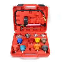 Kit universel de testeur de pression de radiateur détecteur de fuite de réservoir d'eau de voiture pompe 14 pièces détecteur de fuite de réservoir d'eau de voiture