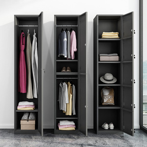 Steel Locker Metal Cabinet <b>Single</b> Door Office Storage <b>Wardrobe</b> Standing Type Carbon Steel Rectangle Neatening Organizer - Product Image 3