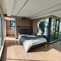 Maison Capsule Spatiale de Luxe, Maison Capsule Préfabriquée Modulaire avec 2 Chambres pour Complexes Hôteliers