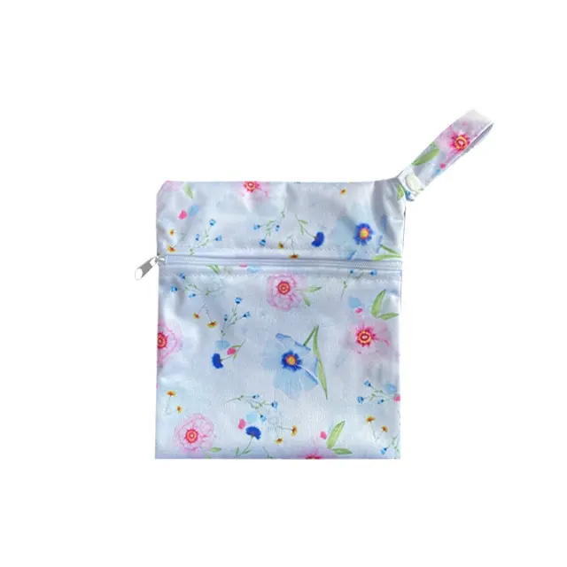 Personalizzazione riutilizzabile multiuso impermeabile 2 cerniere panno stampato borse per pannolini borsa asciutta bagnata