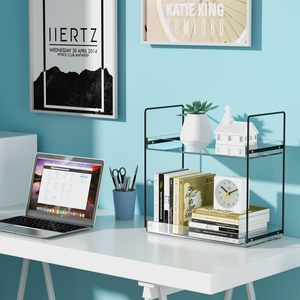 Organizzatore a 2 livelli in acrilico per cosmetici e prodotti skincare, da appoggio su bancone o scaffale sottolavello da cucina - Product Image 4