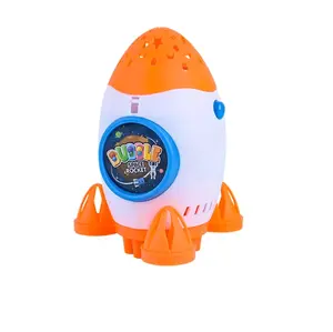 Sıcak satış LED ışık Up roket başlatıcısı otomatik kabarcık oyuncak elektrik uzay roket kabarcık makinesi