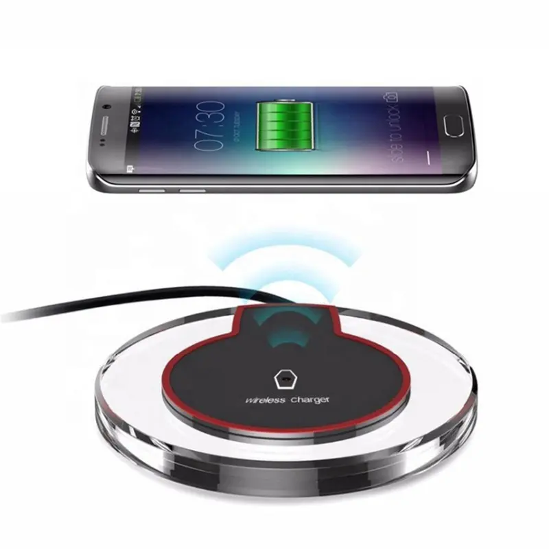 Qi Wireless Charger Receiver Led Mobile K9 Crystal Transparent Wireless Charger Receiver Type C Phone Wireless Charger