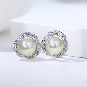 ต่างหูเงินแท้ S925 รุ่น 10841 ยี่ห้อ WENCHI DIY สำหรับใส่ไข่มุก ขนาด 9-10 มม. แบบถาดเปล่า เครื่องประดับเงินแฟชั่นจากจีน - Product Image 3