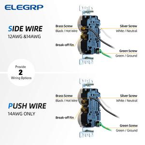 Elegrp 15 amp 125V Duplex Ổ cắm ổ cắm, ổ cắm điện tường, tr chống xáo trộn khu dân cư cấp tường ổ cắm - Product Image 3
