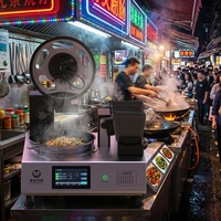 Machine de cuisson automatique industrielle pour la restauration aéroportuaire, cuve en acier inoxydable 304, contrôle de la température par écran tactile numérique