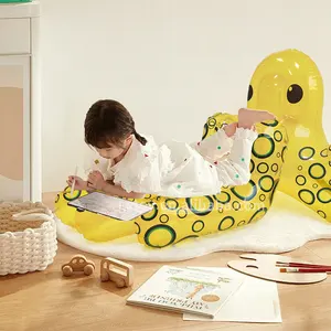 재미있는 문어 날려 버블 소파 어린이 L 모양의 동물 만화 에어 안락 의자 아이들을위한 풍선 소파