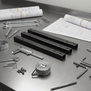 Tige carrée en feutre de carbone SHENYU 3K, haute résistance, légère, épaisseur 5 mm, pour cadres industriels, projets DIY et composants mécaniques - Product Image 2