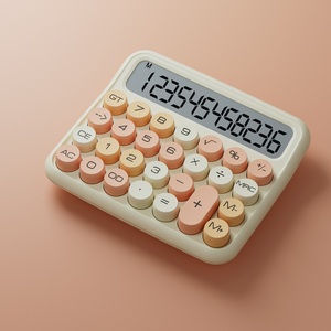 Calcolatrice LCD regalo per ufficio calcolatrice rosa colorata con desktop elettronico con chiave rotonda alla <span class=keywords><strong>moda</strong></span> - Product Image 5