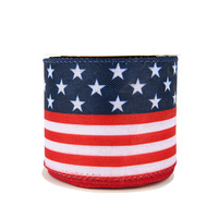 Rubans OKAY 63 mm en polyester avec bordure métallique, ruban à motif d'étoile pour les célébrations de la fête nationale, bricolage et emballage cadeau