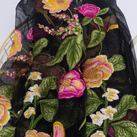 2025 gros Haute Couture inde multicolore fleur motif broderie tissu pour sacs mariages Textiles de maison trame tricoté