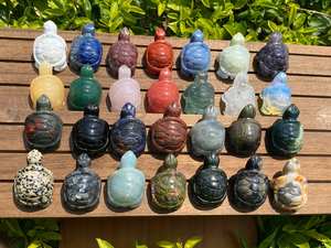 Piedra curativa Natural tallada, gema tallada, <span class=keywords><strong>Tortuga</strong></span> de cristal para decoración del hogar, 1,5 pulgadas - Product Image 2