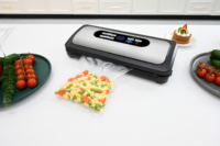 Scelleuse sous vide alimentaire à rouleaux pour sacs, avec écran LED et fonction de réglage de la date, optionnelle -80Kpa, pour boîtes à steak