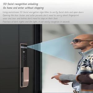 Nuevo diseño de puerta impermeable al aire libre cerradura de seguridad electrónica huella digital cerradura de puerta inteligente digital con cámara y huella digital - Product Image 4
