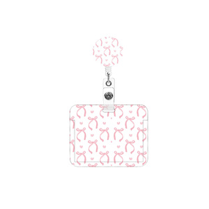 Cross-border <b>document</b> lanyard, custom designs and logos available, pink bow nurse name tag with stretch buckle. - Product Image 5