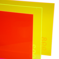 Couper à la taille feuille de pmma de couleur claire en plastique feuilles acryliques fluo jaune orange néon