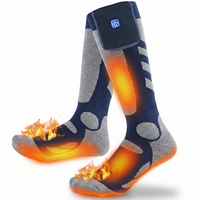 Chaussettes Chauffantes Électriques Rechargeables de Haute Qualité pour Sports d'Hiver en Extérieur, Mi-Mollet et Tricotées