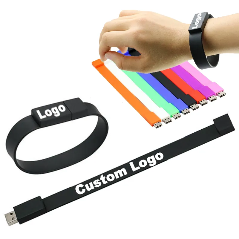 Hot Sale Bracelets Promotional gift wristband Football Wristbands Wrist Band silicone bracelet with USB flash drive