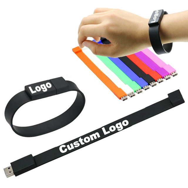 Hot Sale Bracelets Promotional Gift Wristband Football Wristbands Wrist Band Silicone Bracelet with USB Flash Drive