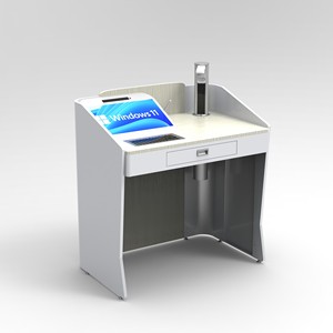 Podio <span class=keywords><strong>para</strong></span> Profesor de Escuela, Diseño Moderno, Combinación de Acero y Madera, <span class=keywords><strong>Atril</strong></span> con Soporte <span class=keywords><strong>para</strong></span> Computadora y Sistema AV - Product Image 4