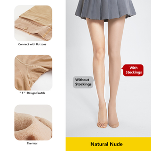 Двухслойные вязаные чулки-леггинсы для женщин, имитирующие эффект голых ног, осенне-зимние утолщенные колготки из нейлона/спандекса - Product Image 5